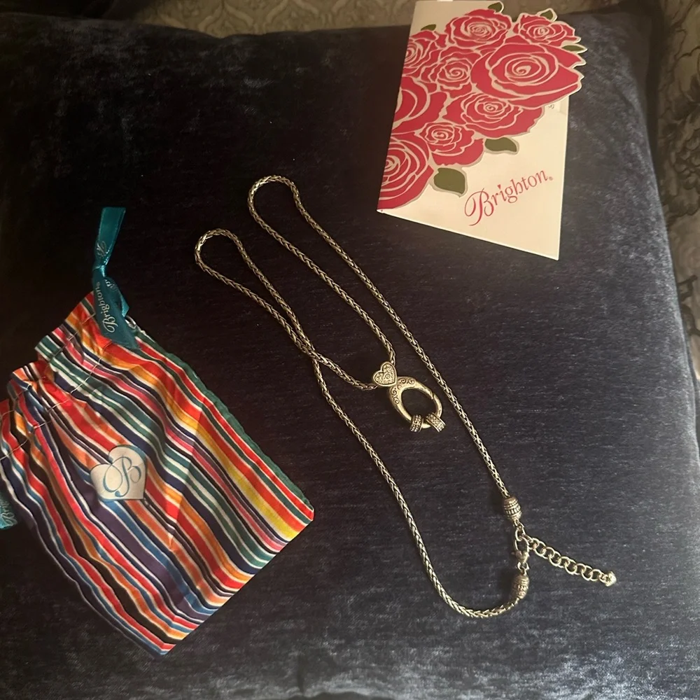 Brighton Silver Heart Charm Necklace with 2 spacers - Picture 4 of 5